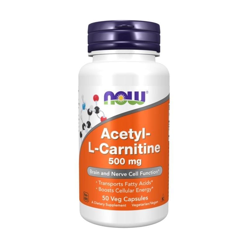 Acetyl-L-karnitin NOW, 500 mg (50 kapslí)