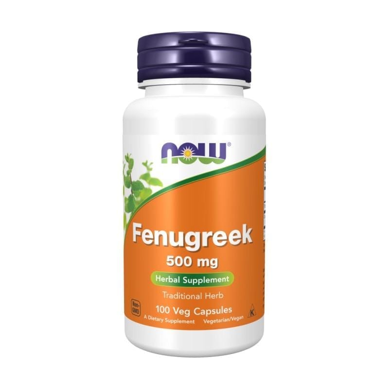 Pískavice řecké seno, Fenugreek NOW, 500 mg (100 kapslí)