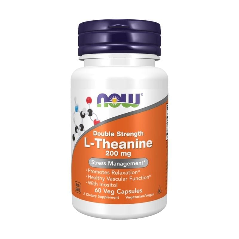L-theanin double strength NOW, 200 mg (60 kapslí)