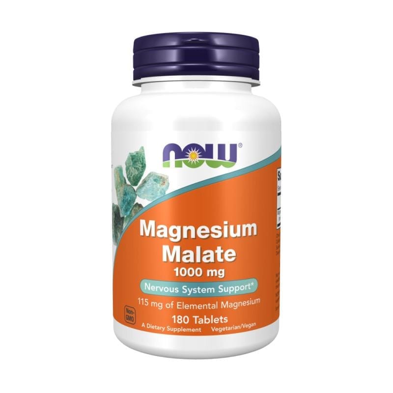 Malát hořečnatý NOW, 1000 mg (180 tablet)