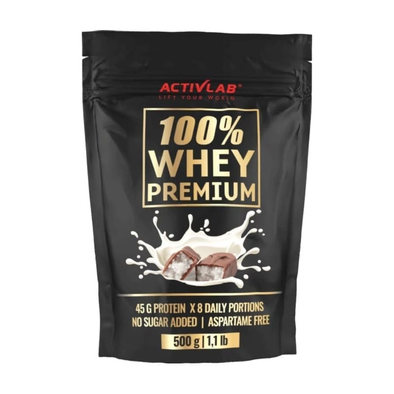 100% Whey Premium proteiny s příchutí čokolády a kokosu Activlab (500 g)
