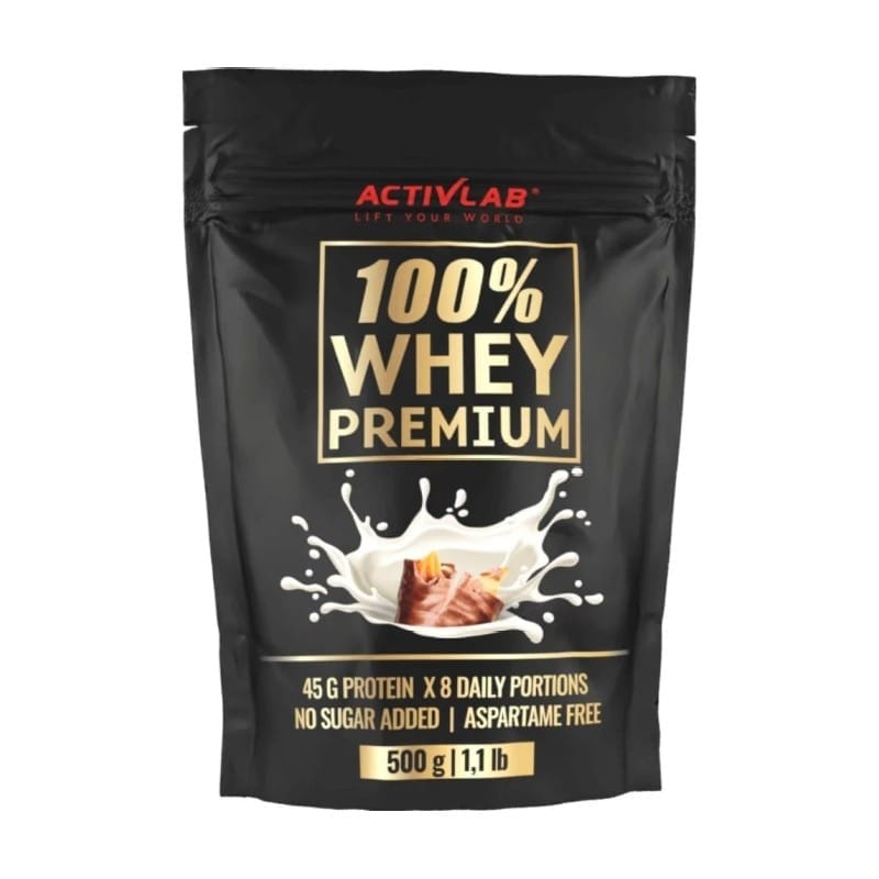 100% Whey Premium protein s příchutí karamelu a čokolády Activlab (500 g)