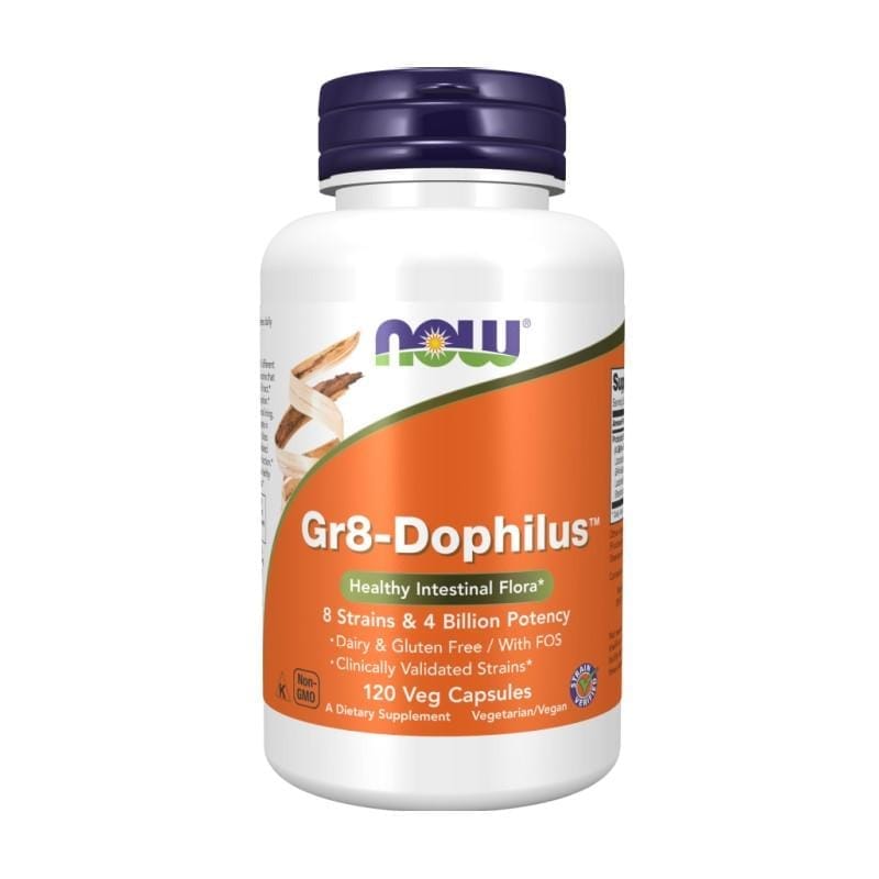 Gr8-Dophilus pro vyváženou střevní flóru NOW (60 kapslí)