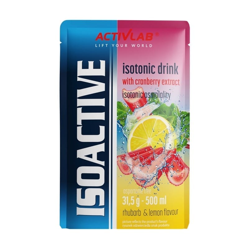 Izotonický nápoj v prášku Isoactive Activlab, rebarbora s citronem a brusinkou (31,5 g)