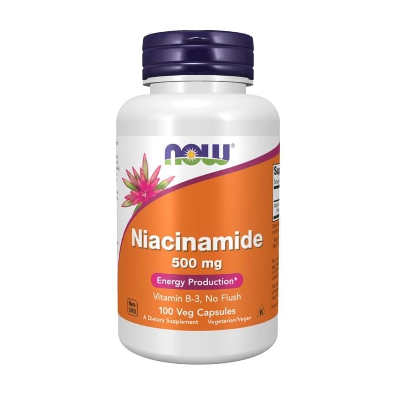 Niacinamid (B3) NOW, 500 mg (100 kapslí)