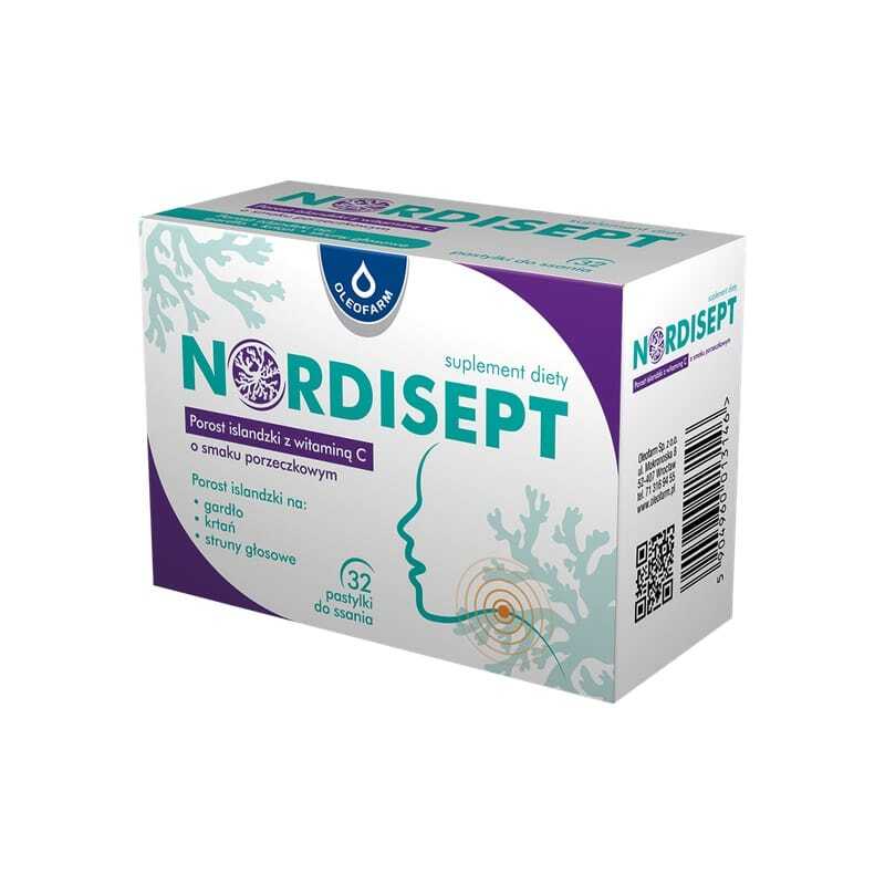 Pastilky na krk Nordisept Oleofarm (32 pastilek)