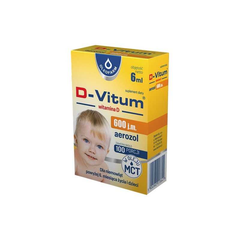 Vitamin D3 600 IU ve spreji pro kojence a děti D-Vitum Oleofarm (6 ml)