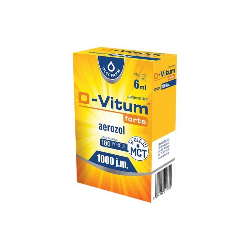 Vitamin D3 1000 IU ve spreji D-Vitum Forte Oleofarm (6 ml)