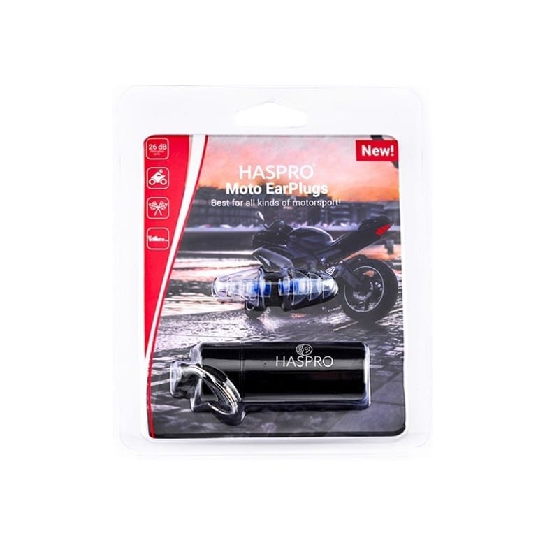 Špunty do uší pro motorkáře – průhledné, silikonové Moto Haspro (1 pár)